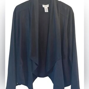 CARMEN Black Waterfall Drape Front Open Cardigan Jacket Womens S